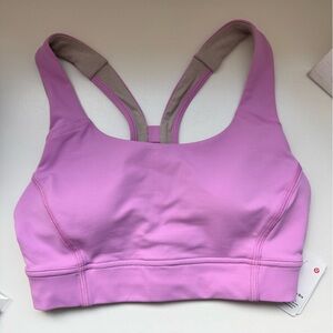 NWT Lululemon Athletica Pink Power Through Bra Sports Bra Padded